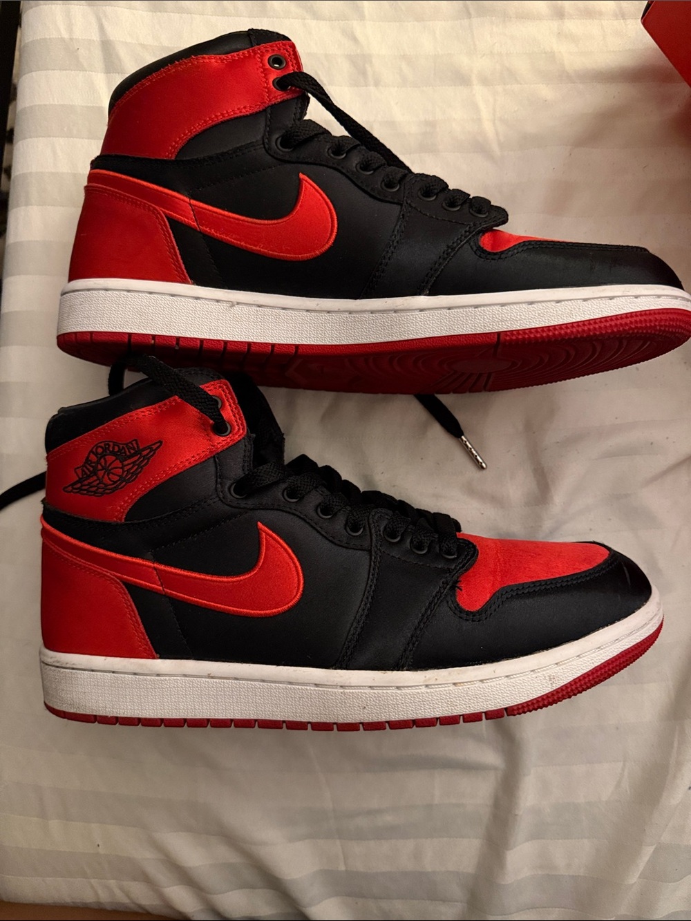 Nike Black and Red High-Top Sneakers